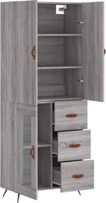 vidaXL Ντουλάπι Γκρι Sonoma 69,5 x 34 x 180 εκ. Επεξεργασμένο Ξύλο