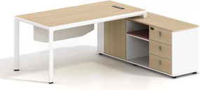 THESIS Γραφείο Αναστρέψιμη Γωνία, Απόχρωση Beech - Άσπρο