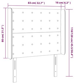 vidaXL Κεφαλάρι Κρεβατιού LED Taupe 83x16x118/128εκ. Υφασμάτινο