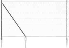 vidaXL Φράκτης Εξαγώνου  Γκρι 1.6x50 μ Ατσάλι