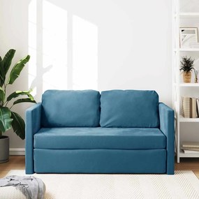 vidaXL Καναπές-Κρεβάτι Δαπέδου 2 σε 1 Μπλε 122x204x55 εκ. Βελούδινος