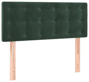 Κρεβάτι Boxspring με Στρώμα &amp; LED Σκ. Πράσινο 120x190εκ Βελούδο - Πράσινο