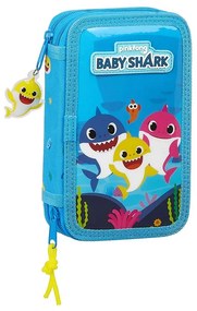 Διπλή κασετίνα με 28 τεμάχια Baby Shark  SAFTA
