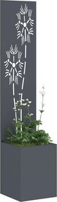 vidaXL Οθόνη Ιδιωτικότητας Κήπου Floral Ανθρακί 32 x 150 εκ