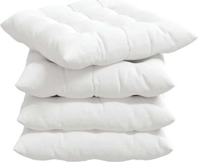 vidaXL Μαξιλάρια καθισμάτων 4 pcs Λευκό 40 x 40 x 6 cm ύφασμα