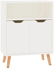 vidaXL Μπουφές Γυαλιστερό Λευκό 60x30x72 εκ. από Επεξεργασμένο Ξύλο