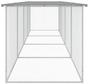 vidaXL Κοτέτσι - Κλουβί με Στέγη Αν. Γκρι 403x98x90 εκ. Γαλβαν. Ατσάλι