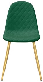 vidaXL Καρέκλες Τραπεζαρίας 4 τεμ. Σκούρο Πράσινο Βελούδινες