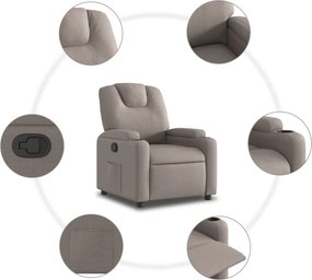 vidaXL Πολυθρόνα Ανακλινόμενη Taupe Υφασμάτινη