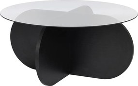 Τραπεζάκι Σαλονιού Ξύλο Μαύρο / Φιμέ SUNU 75x75x35