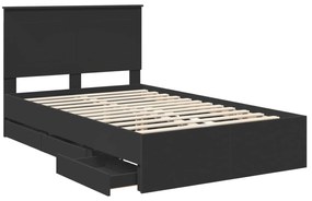 vidaXL Σκελετός Κρεβατιού Μαύρο 135 x 190 cm Μηχανήματος Ξύλο