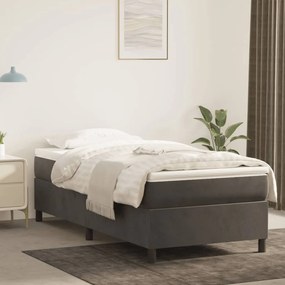 vidaXL Πλαίσιο Κρεβατιού Boxspring Σκούρο Γκρι 90x200 εκ. Βελούδινο