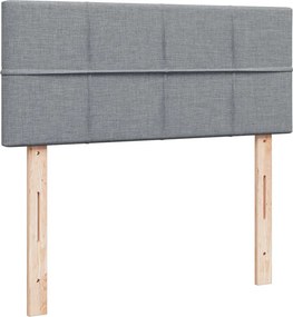 vidaXL Κρεβάτι Boxspring με Στρώμα Ανοιχτό Γκρι 120x190 εκ. Υφασμάτινο