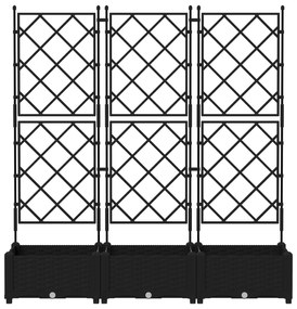 vidaXL Γλάστρα Κήπου με Πλέγμα 3 τεμ Μαύρη 120x40x125.5 εκ.