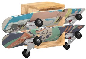 vidaXL Βάση για Skateboard Επιτοίχια 25x20x30 εκ. Μασίφ Ξύλο Μάνγκο