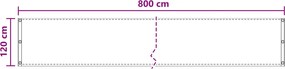 vidaXL Οθόνη Μπαλκονιού Τερακότα 120 x 800 cm HDPE και Αλουμίνιο