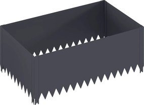 vidaXL Περίγραμμα γκαζόν 100 x 60 x 35 cm Ατσάλι Ανθρακί