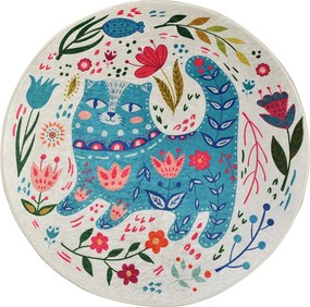 Χαλί (100 cm) Blue Cats Multicolor