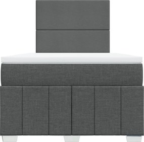 vidaXL Κρεβάτι Boxspring με Στρώμα Σκούρο Γκρι 120x190 εκ Υφασμάτινο