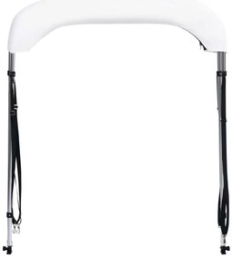 vidaXL Τέντα Σκάφους με 2 Αψίδες Λευκή 150x120x110 εκ.