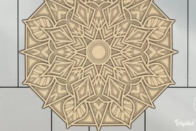 Intra απο ξύλο plywood 3mm-4mm πάχος κοπής 3D Mandala Δίασταση 12x12 cm INTRAFABR-15207408