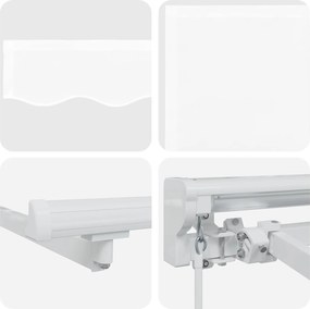 vidaXL Χειροκίνητη Ανακλινόμενη Σκίαση Λευκό 4 x 3 μ