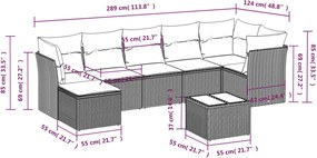 vidaXL Σαλόνι Κήπου Σετ 8 τεμ. Μπεζ Συνθετικό Ρατάν με Μαξιλάρια