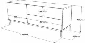 Έπιπλο τηλεόρασης "VIANA" σε χρώμα felt 120x35.5x46.3