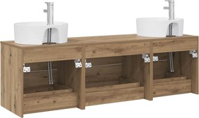vidaXL Σετ Ντουλαπιών Μπάνιου 3 τμχ. Artisan Δρυς