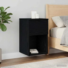 vidaXL Ντουλάπι κρεβατιού Μαύρη Δρυς 29 x 31,5 x 49 εκ