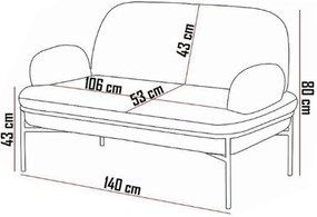 2-Seat Sofa Aster - Grey Grey