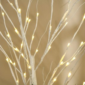 Τεχνητή σημύδα με led, εύκαμπτα κλαδιά, πλαστικό και μέταλλο, 150 cm, λευκό