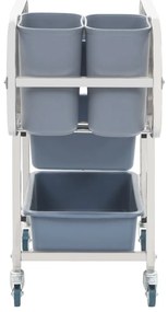 vidaXL Καρότσι Κουζίνας 82 x 43,5 x 93 εκ. με Πλαστικά Δοχεία
