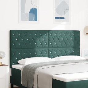 vidaXL Βελούδινο Κεφαλάρι Argyle Σκούρο πράσινο 180 cm Βελούδο