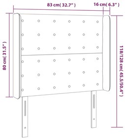 vidaXL Κεφαλάρι Κρεβατιού LED Μπλε 83x16x118/128εκ. Υφασμάτινο