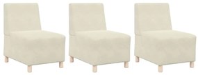 vidaXL Μοναδικός Καναπές χωρίς Χερούλια 3 pcs Κρεμ 55 x 74 x 82 εκ.
