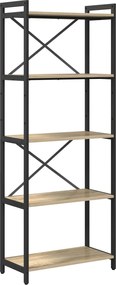 vidaXL Ράφι Βιβλίων Δρύς Sonoma 60 x 30 x 155 εκ Επεξεργασμένο ξύλο