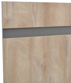 Κρεβάτι διπλό Elencia pakoworld σε oak με γκρι απόχρωση 160x200εκ (1 τεμάχια)