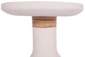 ΒΟΗΘΗΤΙΚΟ ΤΡΑΠΕΖΙ TRED(T) HM18169.02 FIBER CEMENT ΛΕΥΚΟ-ΦΥΣΙΚΟ RATTAN--Φ40x61Υεκ.