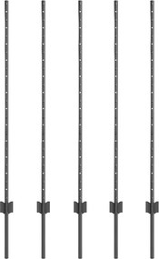 vidaXL Ενσωματωμένος Πόλος Φράχτη 5 pcs Γκρι 160 cm