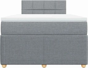 vidaXL Κρεβάτι Boxspring με Στρώμα Ανοιχτό Γκρι 120x200 εκ. Υφασμάτινο
