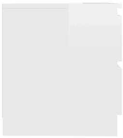 Κομοδίνα 2 τεμ. Γυαλιστερό Λευκό 50x39x43,5 εκ. από Μοριοσανίδα - Λευκό
