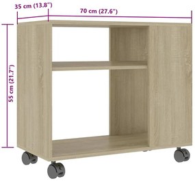 vidaXL Τραπέζι Βοηθητικό Sonoma Δρυς 70x35x55 εκ. Επεξεργασμένο Ξύλο