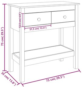 ΤΡΑΠΕΖΙ ΚΟΝΣΟΛΑ ΛΕΥΚΟ 75 X 35 X 75 ΕΚ. ΑΠΟ ΜΑΣΙΦ ΞΥΛΟ ΠΕΥΚΟΥ 814620