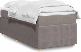 vidaXL Κρεβάτι Boxspring με Στρώμα Taupe 100 x 200 εκ. Υφασμάτινο