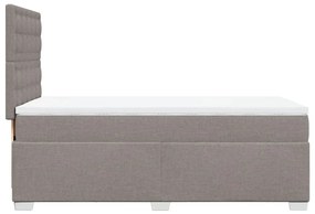 Κρεβάτι Boxspring με Στρώμα Taupe 90x190 εκ.Υφασμάτινο - Μπεζ-Γκρι