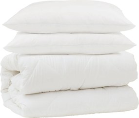 vidaXL Σετ Παπλωμάτων 3 pcs Λευκό Μικροΐνες και Φτερά Από Πούπουλο