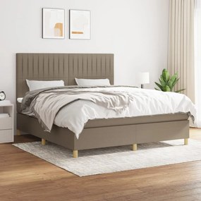 vidaXL Κρεβάτι Boxspring με Στρώμα Taupe 160x200 εκ. Υφασμάτινο