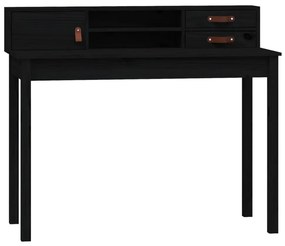 vidaXL Γραφείο Μαύρο 110x50x93 εκ. από Μασίφ Ξύλο Πεύκου