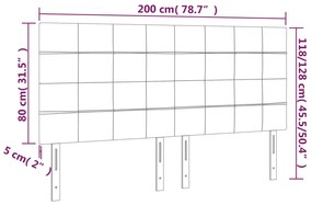 Κεφαλάρι Κρεβατιού LED Μαύρο 200x5x118/128 εκ. Βελούδινο 3122492